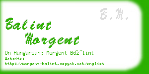 balint morgent business card